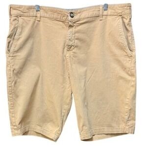 Arturo Calle Tan Cotton Flat Front Mens Sz 44 Bermuda Shorts Preppy Casual Golf